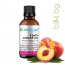 Базово масло от Праскова (Peach oil) - хидратира и омекотява кожата, Bioherba, 50 мл