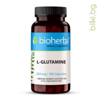 Л-Глутамин - за мускули и енергия, Bioherba, 350 мг, 100 капсули