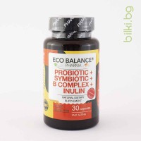 Пробиотик + Симбиотик + В-комплекс + Инулин, Eco Balance, 30 капс.