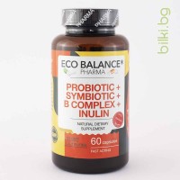 Пробиотик + Симбиотик + В-комплекс + Инулин, Eco Balance, 60 капс.
