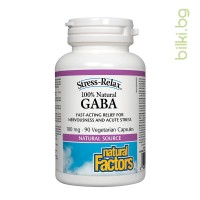 ГАБА (Гама Аминобутирова киселина), Natural Factors, 100 mg, 90 V-капс.