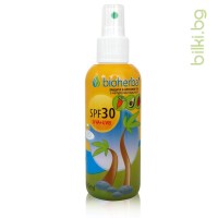 Слънцезащитно олио с масла от малина, морков и кокос SPF 30, Bioherba, 150 мл