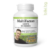 Мултивитамини за Мъже MultiFactors, Natural Factors, 90 V-капс.