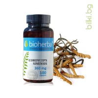 Кордицепс - лечебна гъба за сила и имунитет, Bioherba, 360 мг, 100 капсули