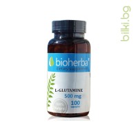 Л-Глутамин, Bioherba, 500 мг, 100 капс.