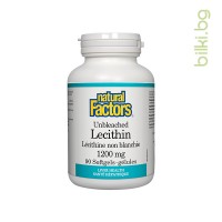 Лецитин, Natural Factors, 1200 mg, 90 софтгел капс. 