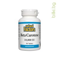 Бета Каротин, Natural Factors, 10000 IU, 90 табл.