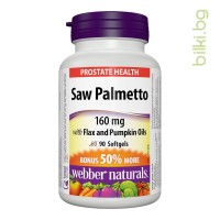 Сао Палмето, Webber Naturals, 440 mg, 90 капс.