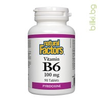 Витамин В6, Natural Factors, 100 mg, 90 табл.