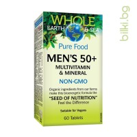 мултивитамини, минерали, мъже, над 50 години, таблетки, multivitamini, minerali, mazhe, natural factors, муктивитаминна формула, натурални витамини, супер храни, натурал факторс, мултивитамини цена, цени