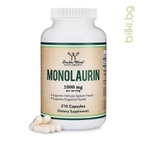 Монолаурин, Double Wood, 210 капсули, monolaurin, монолаурин капсули