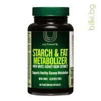 ultimate starch and fat metabolizer, natural factors, глюкозен метаболизъм, разграждане мазнини, изгаряне мазнини, хранителна добавка отслабване