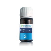 Минерална сол 3 Ferrum Phosphoricum D12 - Ферум фосфорикум, Bioherba, 100 mg, 230 табл.