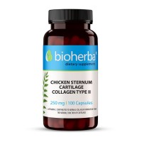 Пилешки колаген тип II - за здрави и подвижни стави, Bioherba, 250 мг, 100 капсули