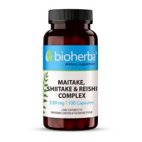 Майтаке, Шийтаке и Рейши за силен имунитет, Bioherba, 330 мг, 100 капсули