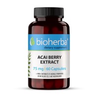Акай Бери екстракт - силен антиоксидант, Bioherba, 75 мг, 60 капсули