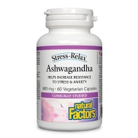 Ашваганда, Natural Factors, 300 mg, 60 V-капс.
