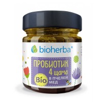 Пробиотик 4 щама в Био Пчелен мед, Bioherba, 280 гр.