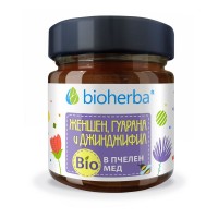 Женшен, Гуарана и Джинджифил в Био Пчелен мед, Bioherba, 280 гр