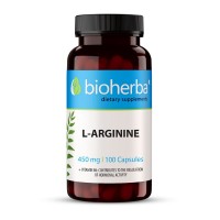 Л-Аргинин - за сърце и мускули, Bioherba, 450 мг, 100 капсули
