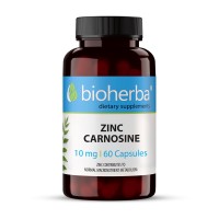 Цинк карнозин, Bioherba, 10 мг, 60 капсули