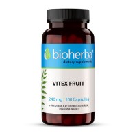 Витекс плод - при менопауза и ПМС, Bioherba, 240 мг, 100 капсули