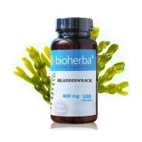 Мехурчесто водорасло - натурален йод, за щитовидна жлеза, Bioherba, 400 мг, 100 капсули