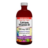 Калций 1000 mg + Витамин D3 400 IU, Webber Naturals, 500 мл