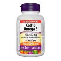 Коензим Q10 100 mg + Омега -3, Webber Naturals, 45 софтгел капс.