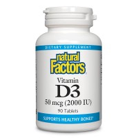 Витамин D3, Natural Factors, 2000 IU, 90 табл.