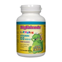 Витамин D3 Big Friends за деца, Natural Factors, 400 IU, 250 дъвчащи табл.