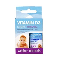 Витамин D3 за бебета капки, Webber Naturals, 400 IU, 15 мл 