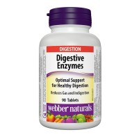 Храносмилателни ензими, Webber Naturals, 182 mg, 90 табл.