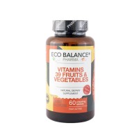 Витамини за възрастни с 39 плодове и зеленчуци, Eco Balance, 60 дъвчащи табл.