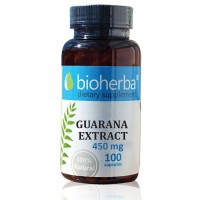 Гуарана екстракт за енергия и тонус, Bioherba, 450 мг, 100 капсули