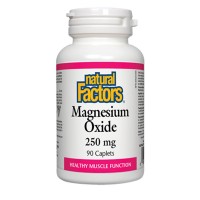 Магнезий оксид, Natural Factors, 250 mg, 90 каплети