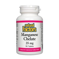Манган хелат, Natural Factors, 25 mg, 90 табл.