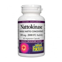 Натокиназа, Natural Factors, 100 mg, 60 V-капс.