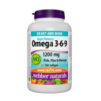 Омега 3-6-9, Webber Naturals, 1200 mg, 150 софтгел капс.
