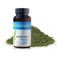 Спирулина - зелена супер-храна, Bioherba, 430 мг, 100 капс.