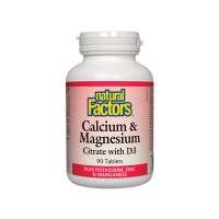 Калций, Магнезий и Витамин D + Калий и Цинк, Natural Factors, 526 mg, 90 табл.