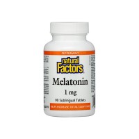 Мелатонин, Natural Factors, 1 mg, 90 сублингвални таблетки
