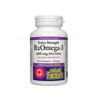 RX Omega-3 Extra Stength Рибено масло, Natural Factors, 1170 mg, 60 софтгел капс.
