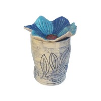 Керамична Аромалампа Синьо цвете Видение, Биохерба 