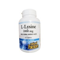 Л-лизин, Natural Factors, 1000 мг, 60 табл.