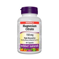 Магнезий Цитрат - висока абсорбция, Webber Naturals, 150 mg, 60 капс.