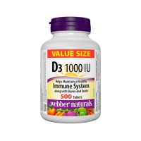 Витамин D3, Webber Naturals, 1000 IU, 500 табл. (Sell out)