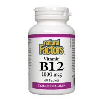 Витамин B12, Natural Factors, 1000 mcg, 60 табл.