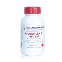 Витамин B комплекс и B12, 60 тaблeтки, USA LABORATORIES