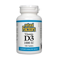 Витамин D3, Natural Factors, 1000 IU, 180 табл.